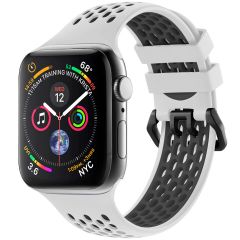 imoshion ﻿Boucle de bracelet de sport en silicone Apple Watch Series 1-9 / SE - 38/40/41 mm / Series 10 - 42 mm - Blanc / Noir