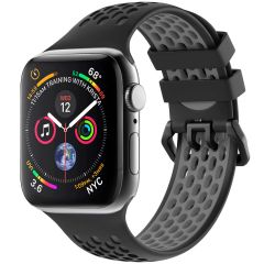 imoshion ﻿Boucle de bracelet de sport en silicone Apple Watch Series 1-9 / SE - 38/40/41mm - Noir / Gris