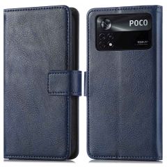 iMoshion Étui de téléphone portefeuille Luxe Xiaomi Poco X4 Pro 5G - Bleu foncé