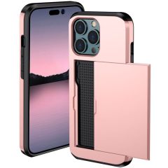 iMoshion Coque arrière avec porte-cartes iPhone 14 Pro - Rose Dorée