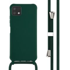 iMoshion ﻿Coque en silicone avec cordon Samsung Galaxy A22 (5G) - Vert foncé