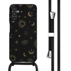 imoshion Coque design en silicone avec cordon Samsung Galaxy A14 (5G/4G) - Sky Black