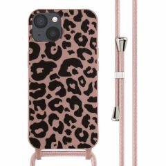 iMoshion Coque design en silicone avec cordon iPhone 13 - Animal Pink