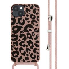 imoshion Coque design en silicone avec cordon iPhone 14 Plus - Animal Pink