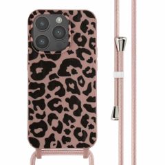 iMoshion Coque design en silicone avec cordon iPhone 14 Pro - Animal Pink