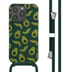 iMoshion Coque design en silicone avec cordon iPhone 14 Pro - Avocado Green