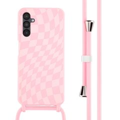 imoshion Coque design en silicone avec cordon Samsung Galaxy A14 (5G/4G) - Retro Pink