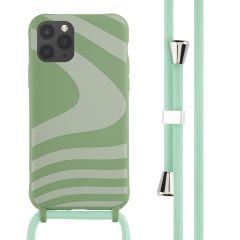 imoshion Coque design en silicone avec cordon iPhone 11 Pro - Retro Green