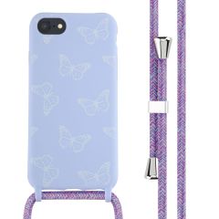 imoshion Coque design en silicone avec cordon iPhone SE (2022 / 2020) / 8 / 7 - Butterfly