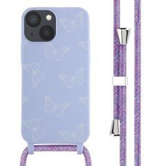 iMoshion Coque design en silicone avec cordon iPhone 13 Mini - Butterfly