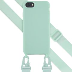 Selencia Coque silicone avec cordon amovible iPhone SE (2022 / 2020) / 8 / 7 - Turquoise