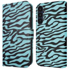 imoshion Étui de téléphone portefeuille Design Samsung Galaxy A55 - Black Blue Stripes