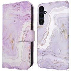 imoshion Étui de téléphone portefeuille Design Samsung Galaxy A55 - Purple Marble