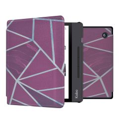 iMoshion Design Slim Hard Sleepcover avec support Kobo Libra H2O - Bordeaux Graphic