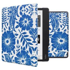 iMoshion Design Slim Hard Sleepcover avec support Kobo Elipsa 2E - Flower Tile