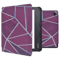 iMoshion Design Slim Hard Sleepcover avec support Kobo Libra 2 / Tolino Vision 6 - Bordeaux Graphic