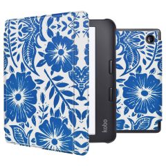 imoshion Design Slim Hard Sleepcover avec support Kobo Libra 2 / Tolino Vision 6 - Flower Tile