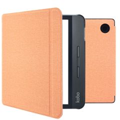 iMoshion Étui de liseuse portefeuille Canvas Sleepcover avec support Kobo Libra H2O - Peach