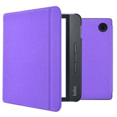 iMoshion Étui de liseuse portefeuille Canvas Sleepcover avec support Kobo Libra H2O - Violet