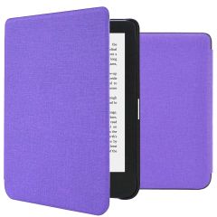 imoshion Étui de liseuse portefeuille Canvas Sleepcover Kobo Clara 2E / Tolino Shine 4 - Violet