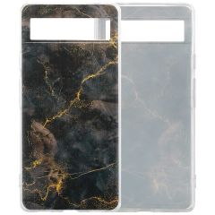 iMoshion Coque Design Google Pixel 6a - Black Marble