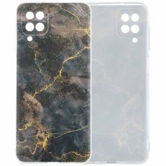 iMoshion Coque Design Samsung Galaxy A12 - Black Marble