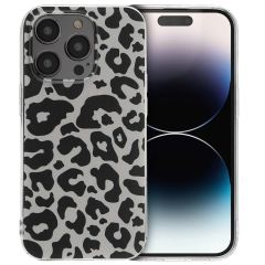 iMoshion Coque Design iPhone 14 Pro - Leopard Transparent