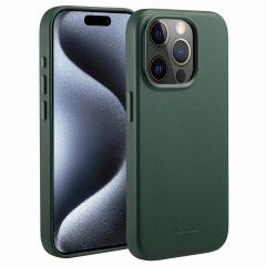 Accezz Coque arrière en cuir avec Magsafe iPhone 15 Pro - Cedar Green