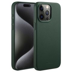 Accezz Coque arrière en cuir avec MagSafe iPhone 15 Pro Max - Cedar Green