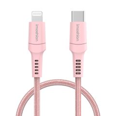 iMoshion ﻿Câble Lightning vers USB-C - Non MFi - Textile tressé - 1 mètre - Rose