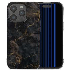 iMoshion Coque Design iPhone 15 Pro - Black Marble