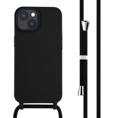 iMoshion ﻿Coque en silicone avec cordon iPhone 15 - Noir