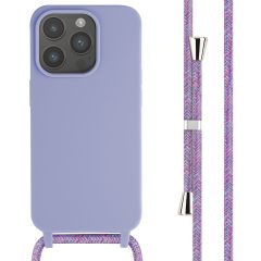 iMoshion ﻿Coque en silicone avec cordon iPhone 15 Pro - Violet