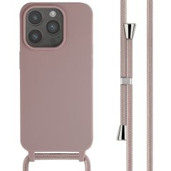 iMoshion ﻿Coque en silicone avec cordon iPhone 15 Pro - Sand Pink