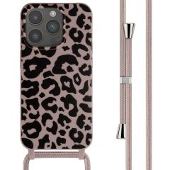 iMoshion Coque design en silicone avec cordon iPhone 15 Pro - Animal Pink