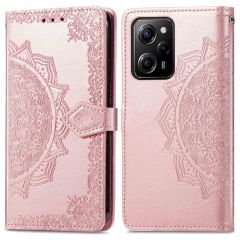 iMoshion Etui de téléphone portefeuille Mandala Xiaomi Poco X5 Pro 5G - Rose Dorée