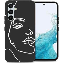 iMoshion Coque Design Samsung Galaxy A54 (5G) - Visage abstrait - Noir