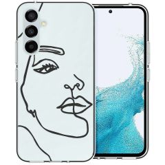 imoshion Coque Design Samsung Galaxy A54 (5G) - Visage abstrait - Blanc / Noir