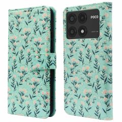 iMoshion Étui de téléphone portefeuille Design Xiaomi Poco X6 Pro - Blue Flowers