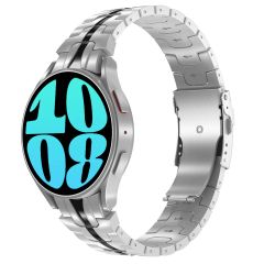 Accezz Bracelet Steel Samsung Galaxy Watch 4 / 5 / 6 / 7 (20 mm) - Argent / Noir