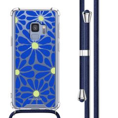 imoshion Coque Design avec cordon Samsung Galaxy S9 - Cobalt Blue Flowers Connect