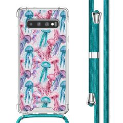 imoshion Coque Design avec cordon Samsung Galaxy S10 - Jellyfish Watercolor