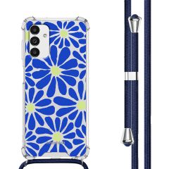 imoshion Coque Design avec cordon Samsung Galaxy A13 (5G) - Cobalt Blue Flowers Connect