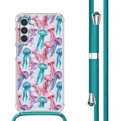 iMoshion Coque Design avec cordon Samsung Galaxy A15 (5G/4G) - Jellyfish Watercolor