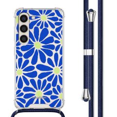 imoshion Coque Design avec cordon Samsung Galaxy S23 Plus - Cobalt Blue Flowers Connect