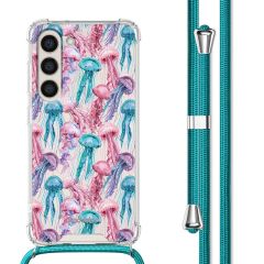 imoshion Coque Design avec cordon Samsung Galaxy S23 - Jellyfish Watercolor
