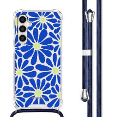 imoshion Coque Design avec cordon Samsung Galaxy S23 FE - Cobalt Blue Flowers Connect