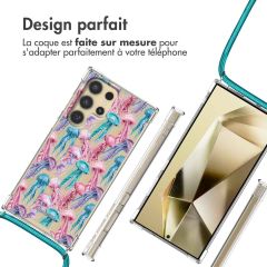 imoshion Coque Design avec cordon Samsung Galaxy S24 Ultra - Jellyfish Watercolor
