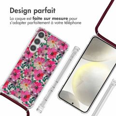 imoshion Coque Design avec cordon Samsung Galaxy S24 Plus - Flower Water