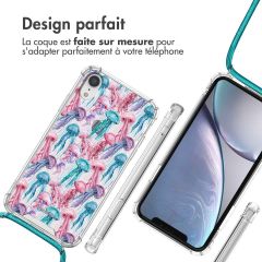 imoshion Coque Design avec cordon iPhone Xr - Jellyfish Watercolor
